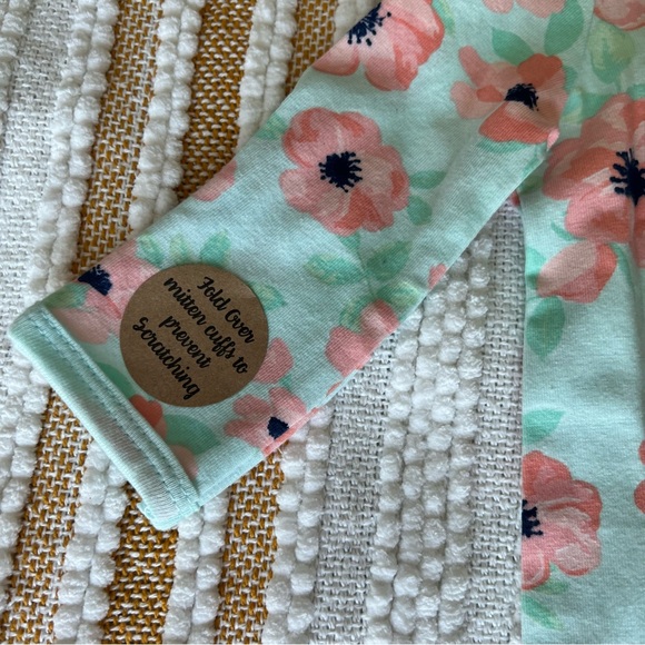 Baby Essentials Newborn Floral Gown & Headband Set - Teal/Pink 0-3M NWT - Picture 5 of 13